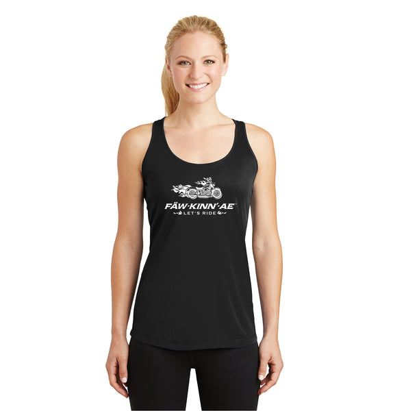 FAWKINNAE Let's Ride! Sport-Tek Ladies Racerback Tank