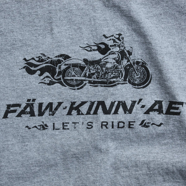 Vintage motorcycle biker t-shirt - grey, Fawkinnae