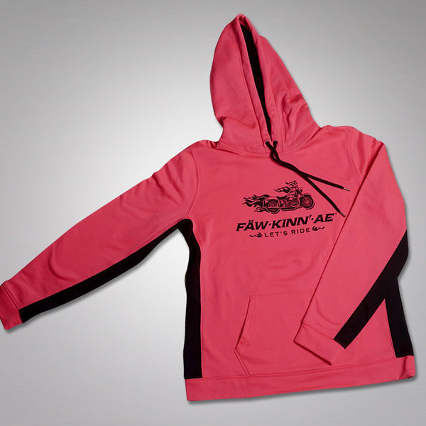 Ladies motorcycle biker hooded sweatshirt - pink, Fawkinnae