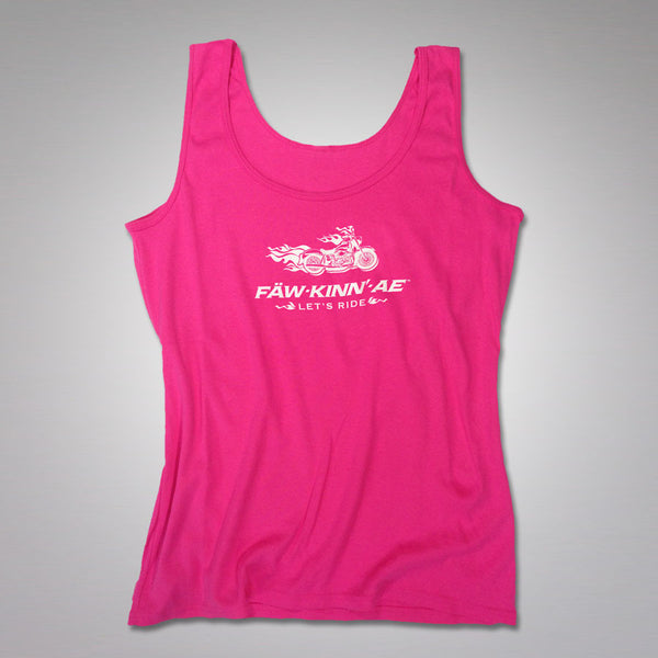 Womens motorcycle biker sexy tank - pink, Fawkinnae
