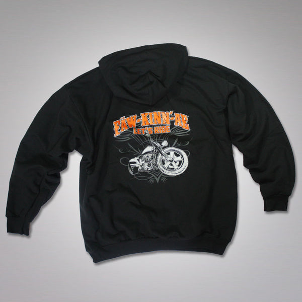 Motorcycle biker hooded sweatshirt - black, Fawkinnae