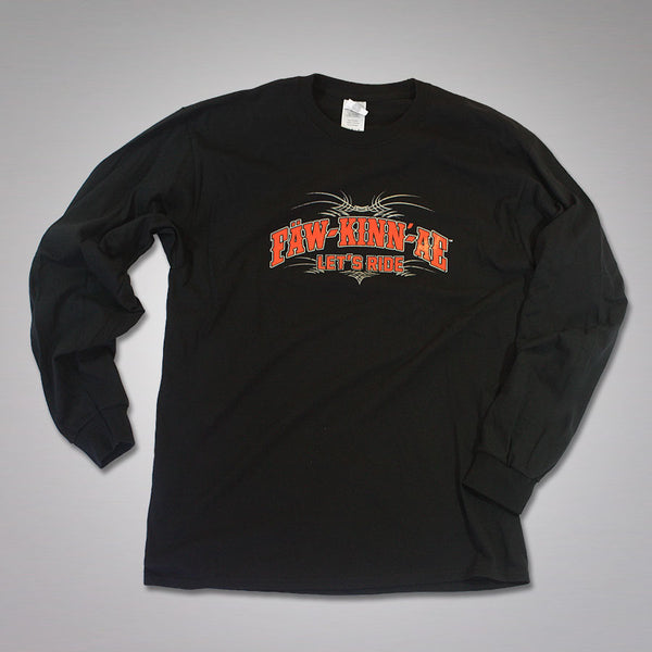 FAWKINNAE Men's Black Long Sleeve Biker Shirt