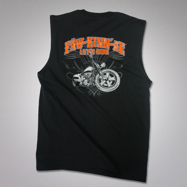 Motorcycle biker sleeveless t-shirt - Black, Fawkinnae