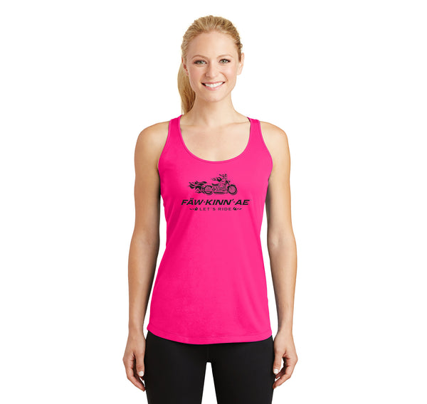 FAWKINNAE Let's Ride! Sport-Tek Ladies Racerback Tank