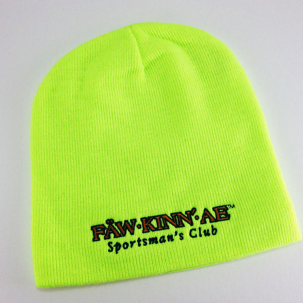 Neon green knit beanie cap - Fawkinnae