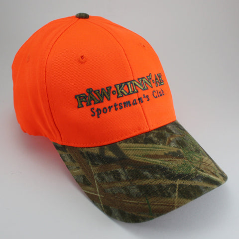 Blaze orange hunting cap - camo bill, Fawkinnae