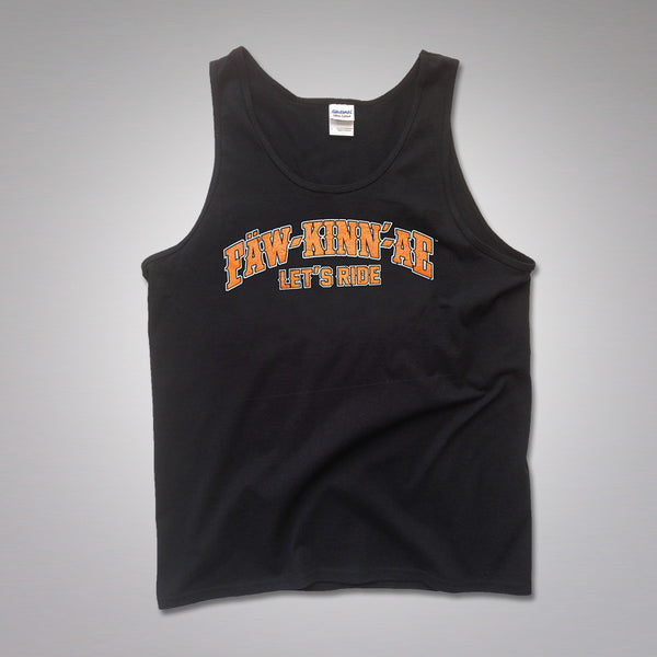 FAWKINNAE  Men's Pinstripe Black Biker Tank Top