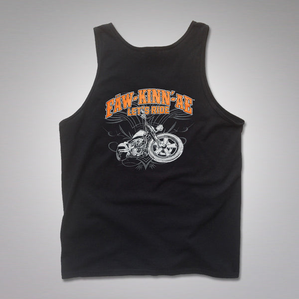 FAWKINNAE  Men's Pinstripe Black Biker Tank Top
