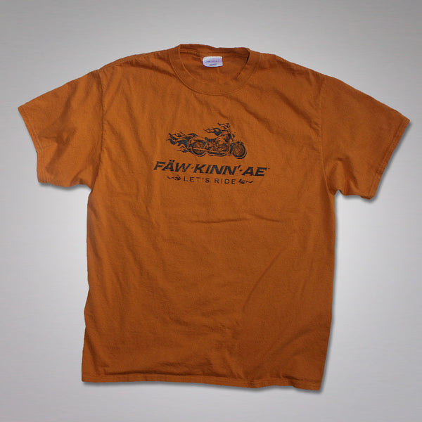 Vintage motorcycle biker t-shirt - orange, Fawkinnae
