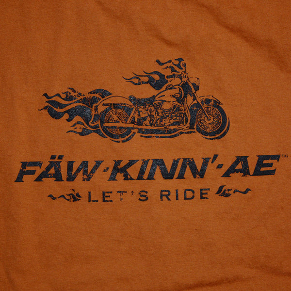 Vintage motorcycle biker t-shirt - orange, Fawkinnae
