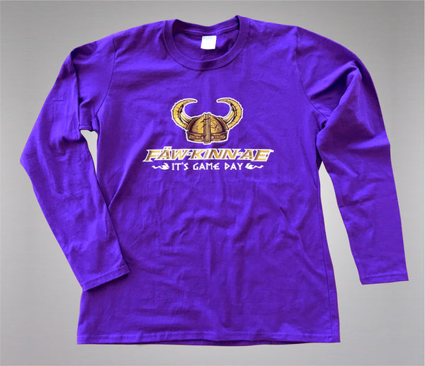 FAWKINNAE It's Game Day - Women's long-sleeved purple t-shirt
