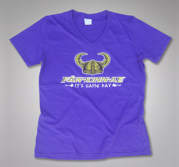 FAWKINNAE Women's V-Neck Vikings T-Shirt